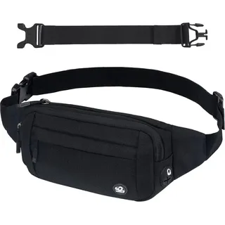 WATERFLY Bauchtasche Damen Herren Sport Gürteltasche Klein Hüfttasche | Groß, Langer gurt, Joggen, Wandern, Hundetraining, Festival, Männer, Frauen, Reise, Flach, Mini, Verlängerungsgurt