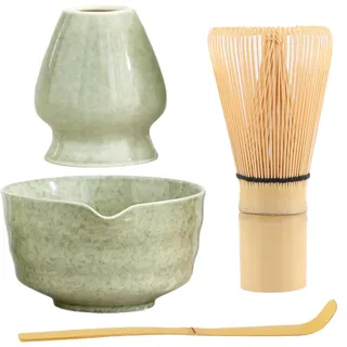 XPSSJMU , Matcha-Rührer, Matcha-Rührer, Matcha-Rührer-Set, Keramik-Matcha-Set inklusive Matcha-Schüssel mit Ausgießer, Matcha-Rührer-Ständer und Bambuslöffel, bestes Geschenk für Ihre Lieben