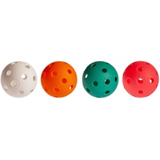 EXEL Floorball & Unihockey Ball 4er Set Precision F-Liiga | Farbe: Color Mix | Wettkampfball + Trainingsball mit IFF Zertifikat für geprüfte Qualität