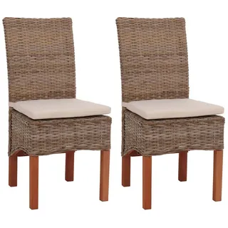 MCW Esszimmerstuhl Rattan braun 2er-Set