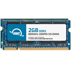 OWC - 4GB Memory Upgrade Kit - 2 x 2GB PC6400 DDR2 800MHz SO-DIMMs für Apple iMac Intel (April 2008), MacBook (White) 213GHz (May 2009), und kompatible PCs