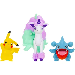 Pokémon PKW4097 - Battle Figure 3er-Pack – inklusive 5 cm Pikachu Gible und 7,5 cm Galarian Ponyta