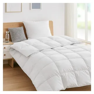 sleepling leichte Daunendecke, 135 x 200 cm, 90% Daunen / 10% Federn, Steppbett, sleepling - Weiß