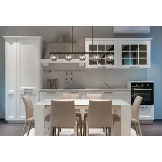 Globo Pendelleuchte Jorge 5-flammig Schwarz matt-Rauchfarben 900 x 100 x 1200 mm