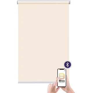 sunlines Elektrisches Rollo "Akkurollo Upcycling appgesteuert, blickdicht, Sunlines" blickdicht ohne Bohren appgesteuert via Bluetooth, creme