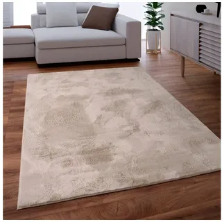 Paco Home Fellteppich »Kunstfell Soft 380«, rechteckig, 14 mm Höhe, Langflor, Kuschelteppich - besonders weich, Uni-Farben beige 140x200 cm 1 St.