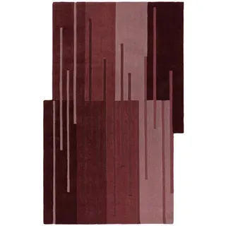 Wollteppich , Rot , Textil , Abstraktes , rechteckig , 150x240 cm , Reach, AZO-frei, Handmade in India , für Fußbodenheizung geeignet, strapazierfähig , Teppiche und Böden, Teppiche, Schafwollteppiche