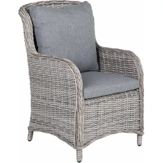 Beliani Polyrattan Gartensessel 60 x 73 x 96 cm grau 2er Set