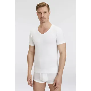 T-Shirt OLYMP "Casual", Herren, Gr. XL, weiß, Obermaterial: 94% Baumwolle, 6% Elasthan, unifarben, Basic, schmal, V-Ausschnitt, abgesteppt, Shirts T-Shirt, V-Ausschnitt, Ideal zum Unterziehen