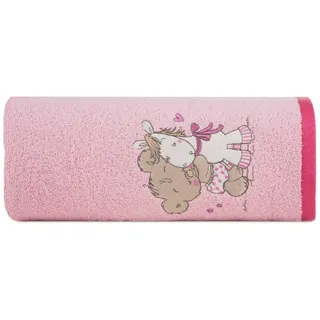 Handtuch Badetuch für Kinder 50x90 cm rosa Tedd Pony 100% Baumwolle Oeko-Tex