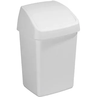 Sunware | Mülleimer mit Schwingdeckel | 10L, Weiß - Weiß