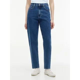 Mom-Jeans TOMMY JEANS "MOM JEAN UH TPR RW", Damen, Gr. 27, Länge 28, denim medium, Denim/Jeans, Obermaterial: 99% Baumwolle, 1% Elasthan, gerade, unten schmal lang, Jeans Mom-Jeans, Ultra High Waist, Tapered Fit