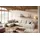 Sofa MADELINE Wohnlandschaft U-Form Cord cremeweiß Longchair rechts - Weiß