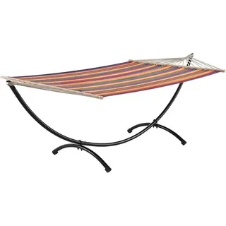 Hängematte mit Gestell Multicolor 150 x 210 cm Hängesitz Hängeschaukel Hängematte