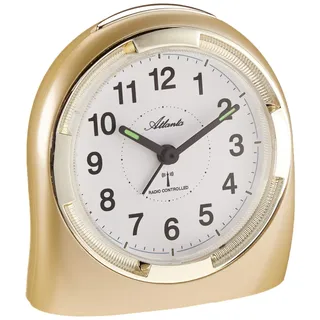 Atlanta Funkwecker Geräuscharm Licht Snooze Gold - 1404/9