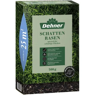 Dehner Saatgut Schattenrasen, hochwertige Rasensamen robust/pflegeleicht, selbstregenerierend, ideal für schattige/halbschattige Flächen, FSC-zertifizierte Verpackung, 500 g für ca. 25 m2