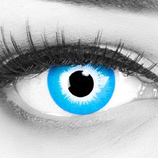 Farbige blaue Kontaktlinsen blue Jahreslinsen 1 Paar Crazy Blue Elf mit gratis Linsenbehälter. Perfekt zu Fasching, Halloween, Karneval und Kostüm