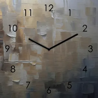 Wanduhr , Multicolor , Glas , 30x30x3.1 cm , Dekoration, Uhren, Wanduhren