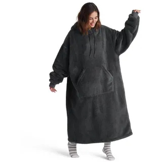 BEDSURE Hoodie Decke mit Ärmeln -Anthrazit 129x75cm, Kuscheldecke, Geschenk