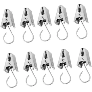 Garneck 30 Stück Gardinen Clips Aus Edelstahl Vorhangclip Ring Mit Haken Für Vorhangstange Zum Aufhängen Von Vorhängen Einfache Montage Geeignet Für Bad Schlafzimmer Klinik Schule Und Büro