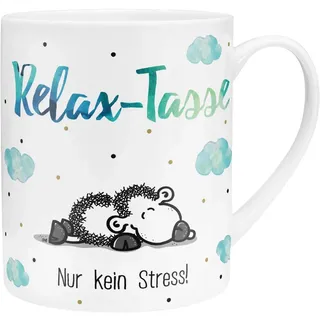 Sheepworld XL-Tasse Motiv "Relax" | Großer Becher aus Porzellan, XL Jumbotasse, 60 cl, Kaffeetasse mit Spruch | Geschenk, Freund, Freundin | 45755