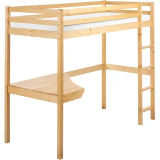 Beliani Hochbett Loury 90 x 200 cm Kiefer hellbraun
