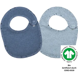 Wörner Lätzchen »at home Druckknopflatz 22x29 cm 2er Set« 2 Stk. tlg. Biobaumwolle, maschinenwaschbar, trocknergeeignet, blau