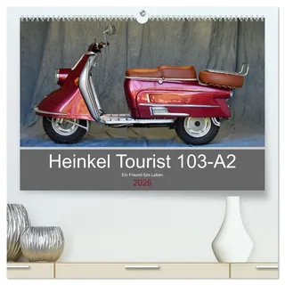 Heinkel Tourist 103-A2 Ein Freund fürs Leben (hochwertiger Premium Wandkalender 2026 DIN A2 quer), Kunstdruck in Hochglanz: Ein deutscher Motorroller mit großer Geschichte (CALVENDO Mobilitaet)