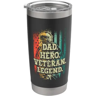 Dad Hero Veteran Legend Funny Veterans Day Father's Day Doppelwandiger Edelstahl-Thermobecher