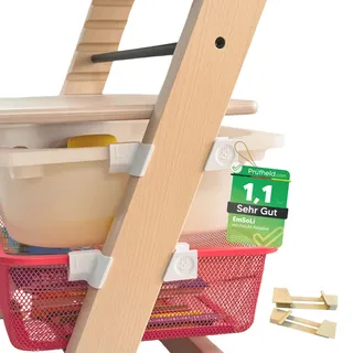 [ TEST SEHR GUT, NOTE 1.1 *] EmSoLi Adapter Hellbraun für Ikea Trofast Box Korb Drahtkorb, kompatibel mit Stokke Tripp Trapp Baby Hochstuhl, Hochstühle Kinderstuhl Zubehör, Befestigung Kinder Stuhl