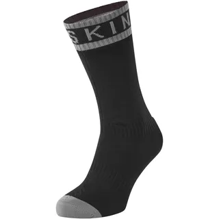 SealSkinz Unisex Waterproof Warm Weather Mid Length with Hydrostop Socken für Erwachsene, schwarz/grau, M