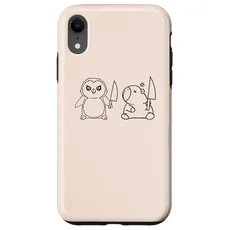 Hülle für iPhone XR Pinguin und Capybara und Messer