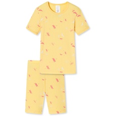 Schiesser Mädchen Schlafanzug Set Pyjama Kurz - 100% Organic Bio Baumwolle - Größe 92 Bis 140 Pyjamaset, Vanillegelb_178920, 140