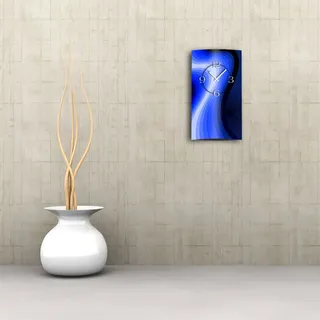 Abstrakt Retro blau Designer Wanduhr modernes Wanduhren Design leise kein ticken dixtime 3D-0052 - Blau