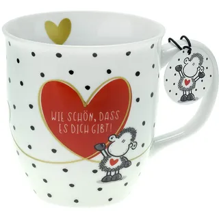 Sheepworld Tasse mit Motiv "Wie schön" | Tasse mit Spruch, Kaffeetasse, Porzellan, 40 cl | Geschenk Freunde, Valentinstag | 46218