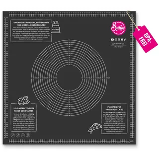 Sallys Silikon Backmatte/Gewebematte - Silikon - verschiede Größen (60x60) BPA frei- einfach, umweltbewusst und gesund backen Backunterlage, Silikonmatte groß