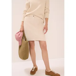 Cordrock CECIL, Damen, Gr. 31, beige (oat milk beige), Cord, Obermaterial: 98% Baumwolle, 2% Elasthan, unifarben, kniefrei, Röcke Cordrock, in Knielänge