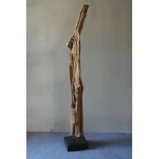 SIT Möbel SIT "Pucón Treibholzskulptur aus recyceltem Teakholz mit Mahagoni-Fuß", Jede Skulptur ein Unikat aus recyceltem Teakholz,