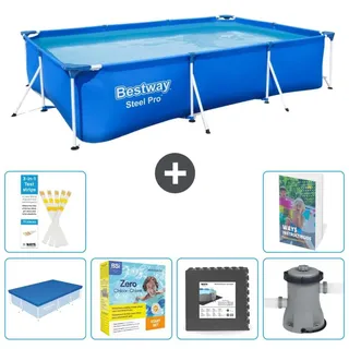Bestway Steel Pro Rechteckig - 300x201x66 cm - 7-teilig S85 - Blau