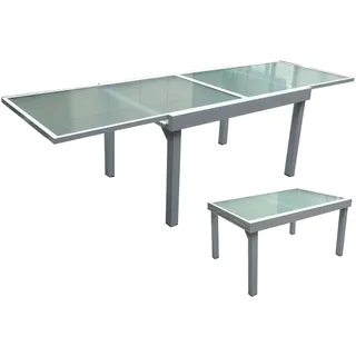 Garden Pleasure Gartentisch Ausziehtisch 90 x 135 x 75 cm Grau