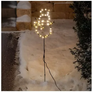esotec Solar Gartenstecker Schneemann, höhenverstellbare Weihnachtsdeko 103403