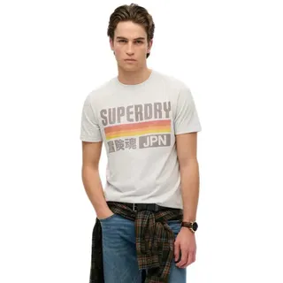 Superdry Japan Stripe Relaxed Kurzarm-t-shirt - Ice Grey Marl - 2XL
