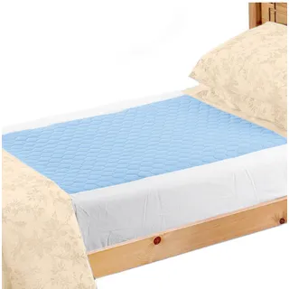 Kylie Bettschutzauflage | Blau | 3 Liter | Einzelbett 91 x 91 cm | Waschbare saugfähige Inkontinenzunterlage | Wasserdichte Unterlage | Mit Flügel 50cm | Premium-Qualität und Komfort