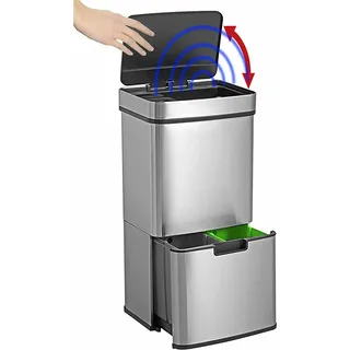 Infactory Design-Mülltrenn-System 75 l Edelstahl