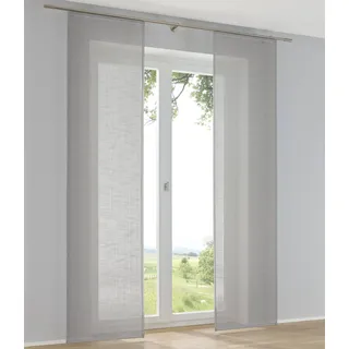 Kutti Boston Schiebegardine Klettband 60 x 225 cm Grau 1 St