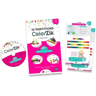 Fuzeau - Pädagogisches Musikbuch CD Audio Colorzik Special Comptines – 10 farblich kodierte Noten mit Songtext – zum Spielen von Musik ohne Solfege ab 3 Jahren – Intuitive Methode – Ref.78126
