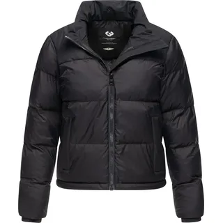 Ragwear Damen kurze Winterjacke warme Colourblocking Steppjacke mit Stehkragen Serah YOUMODO Black Gr. XXL - XXL