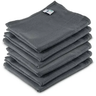 ELEXACLEAN Geschirrtücher Microfaser (6er Set, 68x42 cm, grau/anthrazit) saugstark, waschbar bis 60°C, Geschirrhandtücher, Handtücher Küche modern