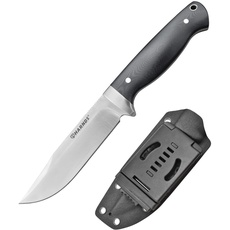 Harnds Defender D2-Stahl Full-Tang Feststehendes Messer Jagdmesser für Camping Outdoor Bushcraft Survival Feststehende Klinge Messer (G10 Griff + Kydex Scheid)