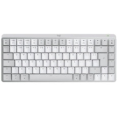 Logitech MX Mechanical Mini für Mac, Kabellose Tastatur mit Beleuchtung, Flache Tasten, Taktile leise Tasten, Hintergrundbeleuchtung, Bluetooth, USB-C, Apple, iPad, Französisches AZERTY - Pale Grey